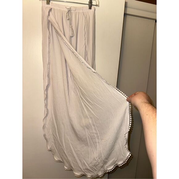 Chelsea28 XXS Ana Smocked Split Leg Womens Boho Long Pants White EUC - Picture 4 of 11